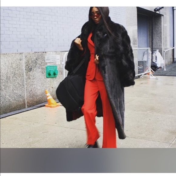 Jackets & Blazers - Genuine Mink Widen Bottom A-line Hooded Long Fur Coat EU 44